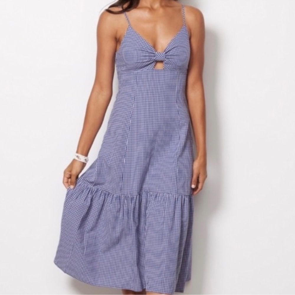 Rails size small checkered blue and white dress